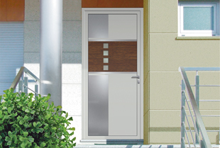 Design voordeur dubbel met RVS