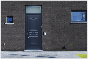 Voordeur antraciet met glasramen